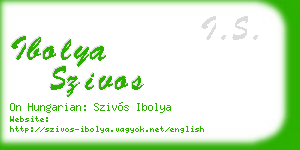 ibolya szivos business card